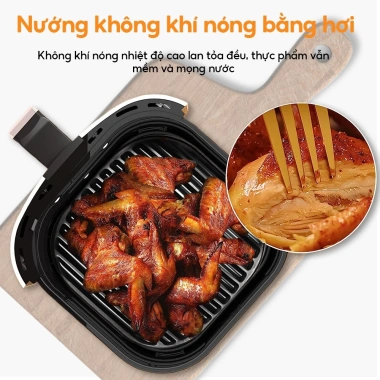 Simmo Nồi chiên không dầu 4.2L 1.200W công nghệ 360 chiên giảm 90% chất béo - Giá chỉ 479.000 VND