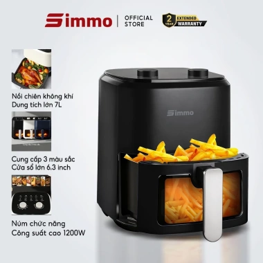 Simmo Nồi Chiên Không Dầu 8L Công Nghệ 360°, Giảm 90% Chất Béo, Giá 579.000₫