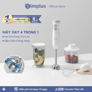 Simplus JBBA003 Máy Xay Cầm Tay Xay Thịt, Ép Trái Cây, Đánh Trứng – Giá 449.000₫