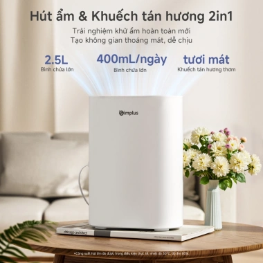 Simplus Máy hút ẩm 400mL/ngày - Tiết kiệm, Chống ồn, Cho gia đình & văn phòng, 1.089.000
