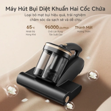 Simplus máy hút bụi giường nệm CMYH007GY 2 cốc UV 18.000Pa 96k vòng/phút sấy khô HEPA F9 hương thơm - 1.189.000 VND