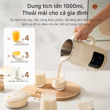 Simplus Máy làm sữa hạt 1.000ml Đa năng Xay sinh tố, nước ép, súp bí đỏ, nóng giữ ấm - 899.000₫ 4
