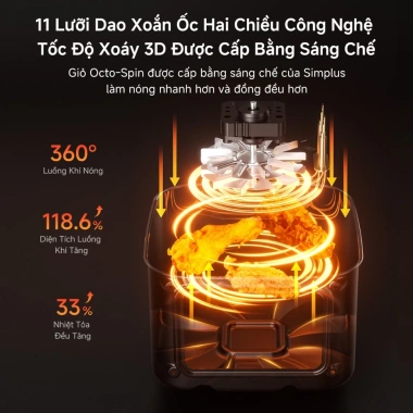 Simplus Nồi chiên không dầu 5L KQZG022 - Nhỏ gọn, tiết kiệm không gian, chỉ 1.09 triệu