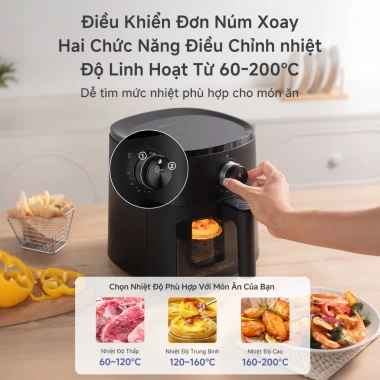 Simplus Nồi chiên không dầu 5L KQZG022 - Nhỏ gọn, tiết kiệm không gian, chỉ 1.09 triệu