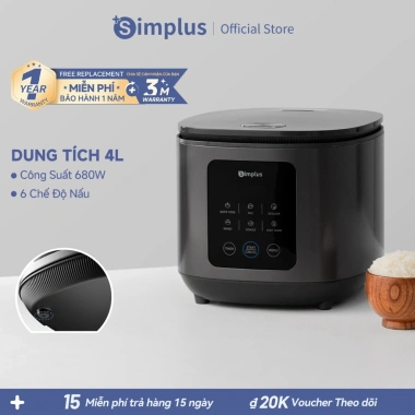 Simplus Nồi Cơm Điện Cảm Ứng 2.4L DFBA008 – Hẹn Giờ 24h, Bảo Hành 1 Năm, 13.9tr