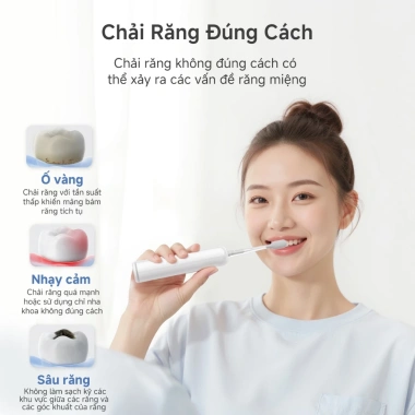 Simplus Pink Bàn Chải Điện 66k Lần/phút 6 Chế Độ 3 Đầu Sạc Từ DDYS008 - 979.000₫