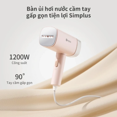 Simplus Pink Bàn là hơi nước cầm tay 180ml 1.200W gấp gọn GTJH020 - Bảo hành 1 năm 1 đổi 1 - Giá ưu đãi 441.900 VND