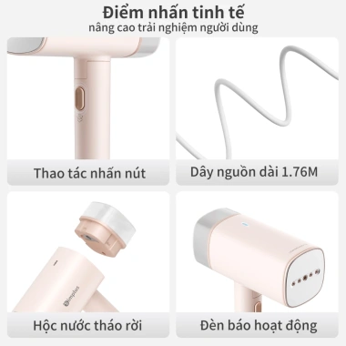 Simplus Pink Bàn là hơi nước cầm tay 180ml 1.200W gấp gọn GTJH020 - Bảo hành 1 năm 1 đổi 1 - Giá ưu đãi 441.900 VND