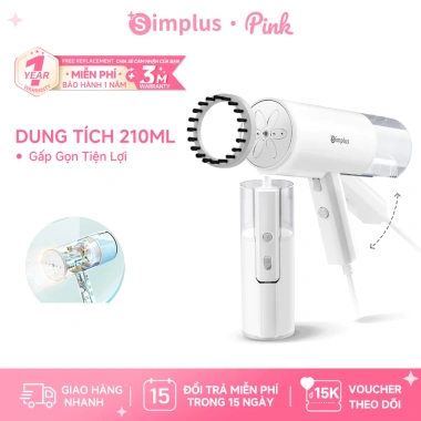 Simplus Pink Bàn Là Hơi Nước Cầm Tay 210ml Gập Gọn Du Lịch - Bảo Hành 1 Năm, Đổi 1