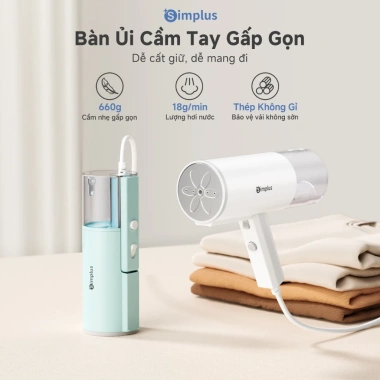 Simplus Pink Bàn Là Hơi Nước Cầm Tay 210ml Gập Gọn Du Lịch - Bảo Hành 1 Năm, Đổi 1
