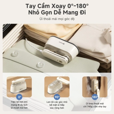 Simplus Pink Bàn ủi hơi nước 1.000W GTJH022 - Tay cầm xoay 180, bề mặt chống dính, nhẹ, di động, giá 500.900 VND
