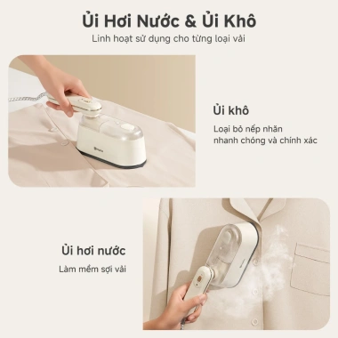 Simplus Pink Bàn ủi hơi nước 1.000W GTJH022 - Tay cầm xoay 180, bề mặt chống dính, nhẹ, di động, giá 500.900 VND