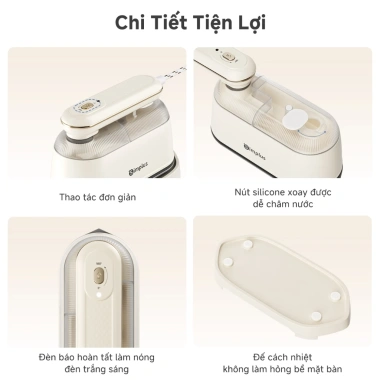 Simplus Pink Bàn ủi hơi nước 1.000W GTJH022 - Tay cầm xoay 180, bề mặt chống dính, nhẹ, di động, giá 500.900 VND