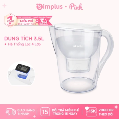 Simplus Pink Bình Lọc Nước Cầm Tay 3.5L LVSH001 Dung Tích Lớn Bảo Hành 1 Năm Đổi 1