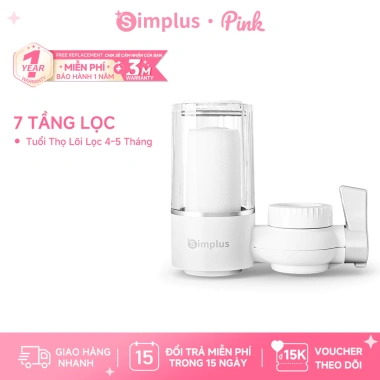 Simplus Pink JSQH005 Máy lọc nước tại vòi 7 tầng lọc, lõi gốm sứ, dễ vệ sinh, giảm 192.900