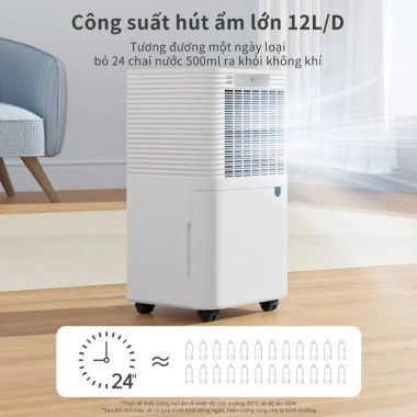 Simplus Pink Máy hút ẩm 12L/D Công suất lớn 3 chức năng cảm ứng Bảo hành 1 năm Đổi 1