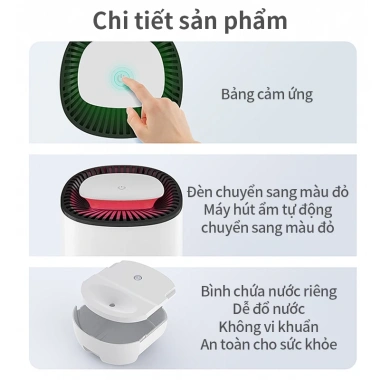 Simplus Pink Máy Hút Ẩm 380ml Gia Đình Văn Phòng Tiết Kiệm Điện Chống Ồn CUSH001