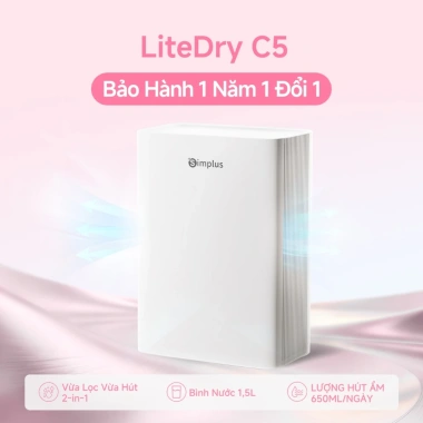 Simplus Pink Máy Hút ẩm & Lọc Không Khí 2-in-1 1.5L, 750ml/ngày - Bảo Hành 1 Năm, Đổi 1, Giá 1.979.000 VND