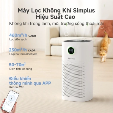Simplus Pink Máy Lọc Không Khí CADR 460m³/h - Lọc Formaldehyde & PM2.5, Bảo Hành 2 Năm 1 Đổi 1, 3.959.000 VND 2