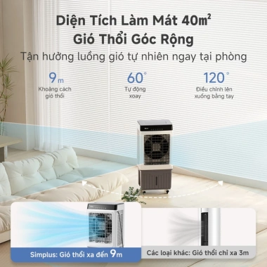 Simplus Pink Quạt điều hòa 24L – Điều khiển từ xa, Bảo hành 1 năm, 1 đổi 1 3