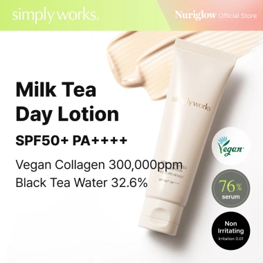 Simplyworks Kem chống nắng Tone Up - Sữa dưỡng ngày trà sữa thuần chay, SPF 50, giảm giá 21% chỉ 694.320₫