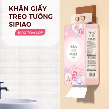 Sipiao Khăn giấy treo mặt siêu mềm 4 lớp - 10 gói 1.000 chiếc, chỉ 144.000₫
