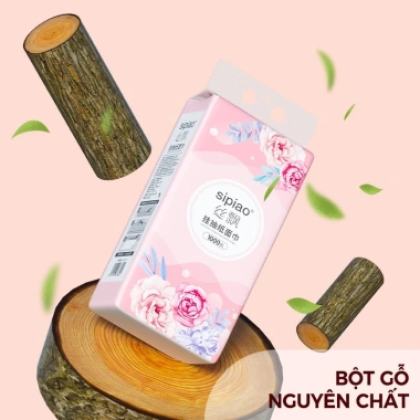 Sipiao Khăn giấy treo mặt siêu mềm 4 lớp - 10 gói 1.000 chiếc, chỉ 144.000₫