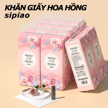 Sipiao Khăn giấy treo mặt siêu mềm 4 lớp - 10 gói 1.000 chiếc, chỉ 144.000₫