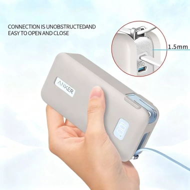 SIRENXI A1.637 - Ốp chống sốc, chống bụi, màu trơn mềm bảo vệ Anker Nano 3 10.000mAh 30W du lịch 4