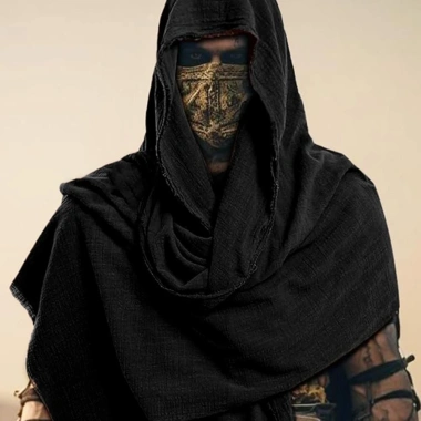 Sirenxi Hood Cướp Biển Trung Cổ Retro Đen/Nâu Nhẹ Unisex Halloween DIY - Bọc Áo Choàng Giá Ưu Đãi 48,924₫