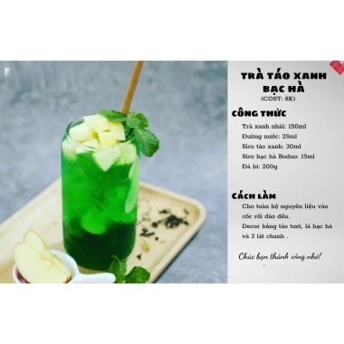 Siro Bạc Hà Boduo 2L - Nguyên liệu cao cấp cho trà sữa, làm bánh - Chính hãng