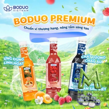 Siro Dâu Tây Boduo Premium 750ml - Nguyên liệu pha chế trà sữa, bánh, Giá 195.600₫