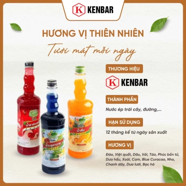 Siro Thái Lan DingFong KENBAR 755ml - Nguyên liệu pha chế cocktail, đá bào, trà sữa, nước ép, sữa chua, giảm giá 82.000₫ 2 Siro Thái Lan DingFong KENBAR 755ml - Nguyên liệu pha chế cocktail, đá bào, trà sữa, nước ép, sữa chua, giảm giá 82.000₫ 2