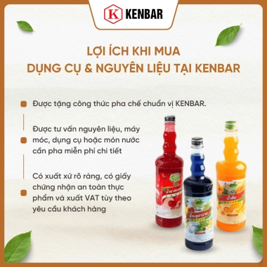 Siro Thái Lan DingFong KENBAR 755ml - Nguyên liệu pha chế cocktail, đá bào, trà sữa, nước ép, sữa chua, giảm giá 82.000₫