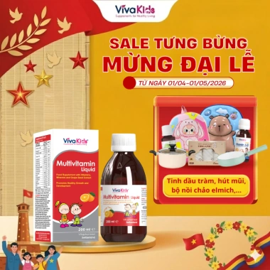 Siro Vitamin VivaKids Multivitamin Liquid 200ml Hỗ trợ hấp thu ăn ngon ngủ tốt, giá 425.000 VND Siro Vitamin VivaKids Multivitamin Liquid 200ml Hỗ trợ hấp thu ăn ngon ngủ tốt, giá 425.000 VND