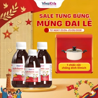 Siro Vitamin VivaKids Multivitamin Liquid 200ml Hỗ trợ hấp thu ăn ngon ngủ tốt, giá 425.000 VND 7 Siro Vitamin VivaKids Multivitamin Liquid 200ml Hỗ trợ hấp thu ăn ngon ngủ tốt, giá 425.000 VND 7