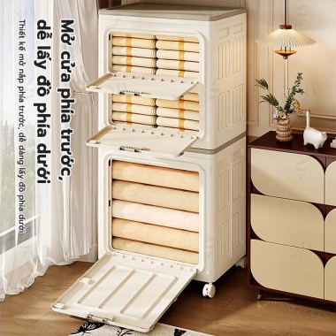 SIV Thùng Nhựa Đựng Quần Áo Gấp Gọn, Dung Tích Lớn, Bánh Xe Di Chuyển - Giá 599k 5