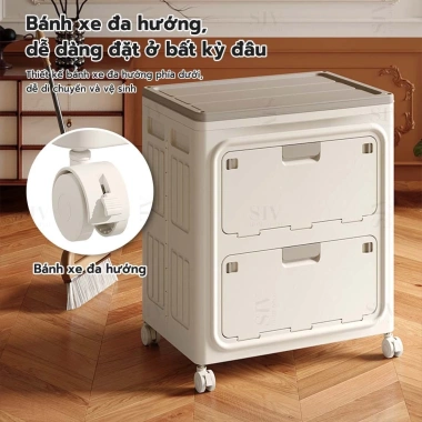 SIV Thùng Nhựa Đựng Quần Áo Gấp Gọn, Dung Tích Lớn, Bánh Xe Di Chuyển - Giá 599k 7