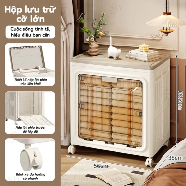 SIV Thùng Nhựa Đựng Quần Áo Gấp Gọn, Dung Tích Lớn, Bánh Xe Di Chuyển - Giá 599k 10