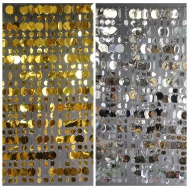SJJL 10 Dây Hạt Sequin Bạc 1m Lấp Lánh - Treo Rèm Giấy Nhà Cửa, Rèm Tròn Sáng, Giá 102.276 VND 3
