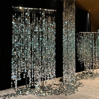 SJJL 10 Dây Hạt Sequin Bạc 1m Lấp Lánh - Treo Rèm Giấy Nhà Cửa, Rèm Tròn Sáng, Giá 102.276 VND 6