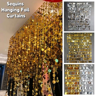 SJJL 10 Dây Hạt Sequin Bạc 1m Lấp Lánh - Treo Rèm Giấy Nhà Cửa, Rèm Tròn Sáng, Giá 102.276 VND 8