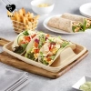 SJJL Giá Đỡ Taco 50 Cái, Nắp Đĩa Dùng Một Lần Sinh Học, Xếp Chồng 3 Ngăn, Khay Tiệc