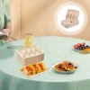 SJJL Giá Đỡ Taco 50 Cái, Nắp Đĩa Dùng Một Lần Sinh Học, Xếp Chồng 3 Ngăn, Khay Tiệc 3