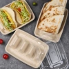 SJJL Giá Đỡ Taco 50 Cái, Nắp Đĩa Dùng Một Lần Sinh Học, Xếp Chồng 3 Ngăn, Khay Tiệc 5