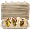 SJJL Giá Đỡ Taco 50 Cái, Nắp Đĩa Dùng Một Lần Sinh Học, Xếp Chồng 3 Ngăn, Khay Tiệc 6