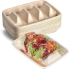 SJJL Giá Đỡ Taco 50 Cái, Nắp Đĩa Dùng Một Lần Sinh Học, Xếp Chồng 3 Ngăn, Khay Tiệc 8