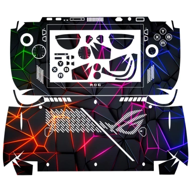 Skin dán Asus ROG Ally & Ally X Polygon Lines Neon - Film 3M, tùy chỉnh, chỉ 250k