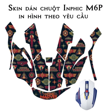 Skin dán chuột Inphic M6P tùy chỉnh hình - Miếng dán Film 3M chống trượt, chỉ 90.000₫