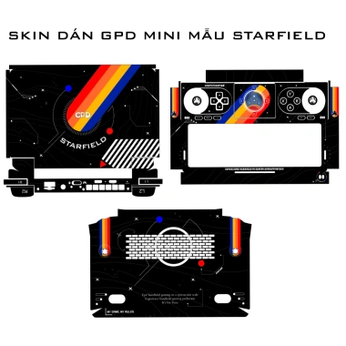 Skin dán GPD Mini Starfield nền đen - Film 3M, tùy chỉnh, giá ưu đãi 250.000đ